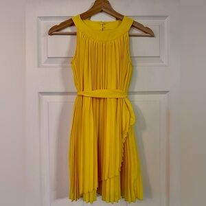 Mayoral Girls Yellow Pleated Chiffon Dress Size 10